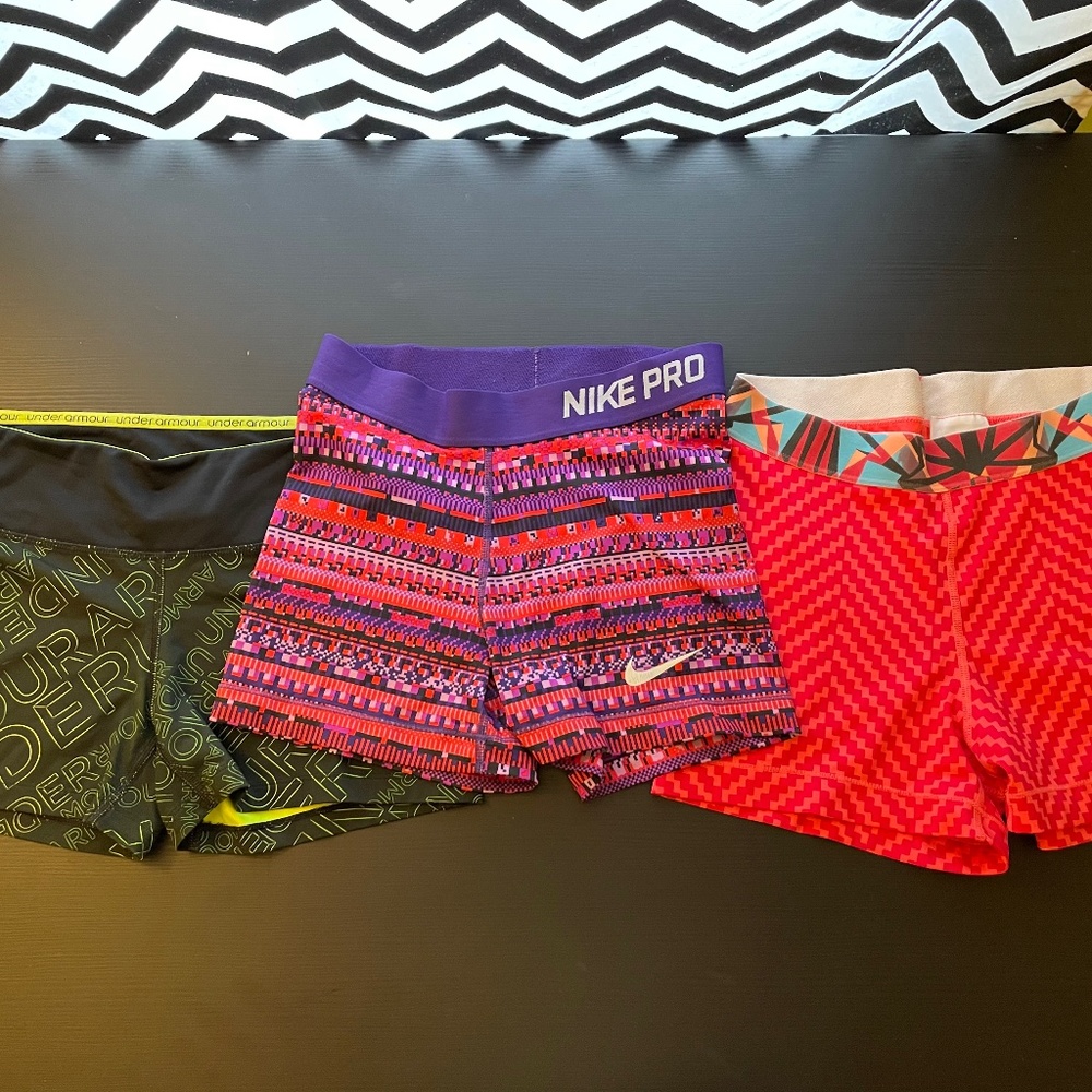 Nike Pro/ Under Armor athletic shorts lot